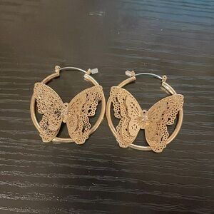 PrettyLittleThing Gold Butterfly Earrings